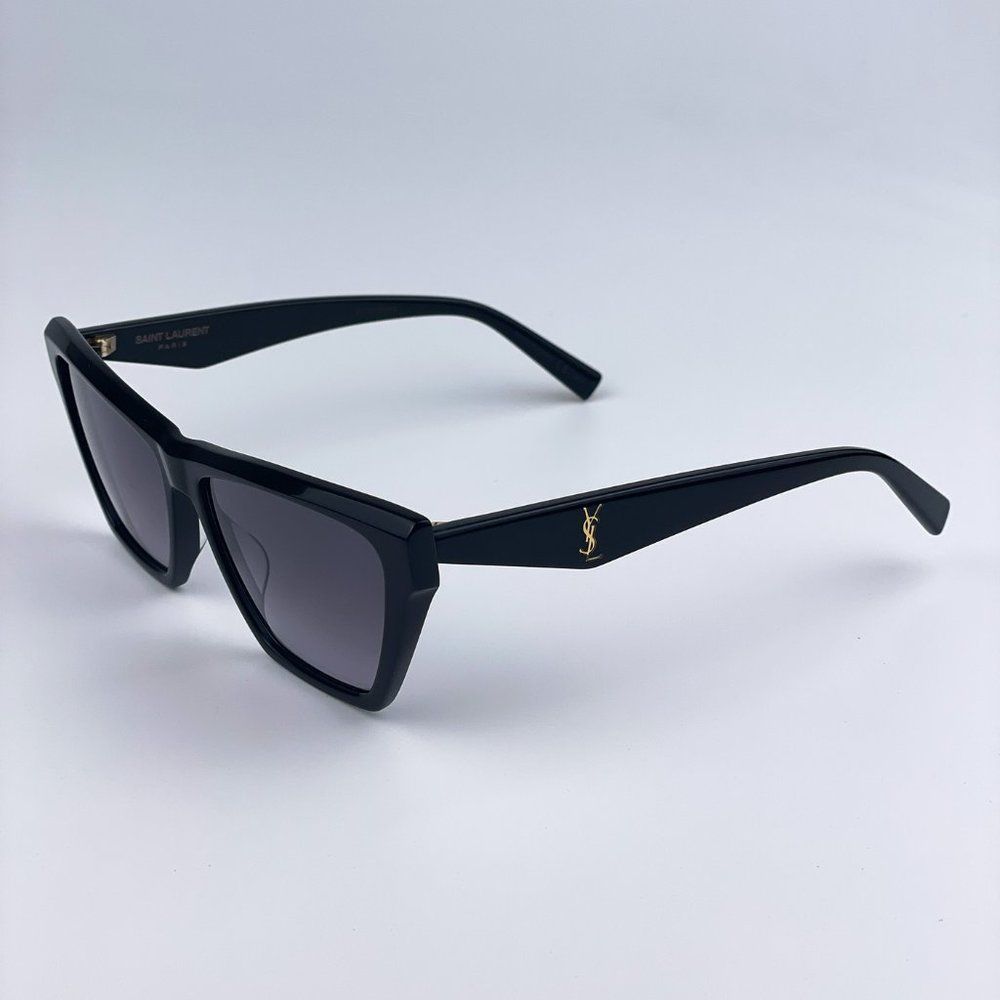 🔥 Saint Laurent SLM103 001 Sunglasses Black Gray Gradient Cat Eye Women - Picture 7 of 13